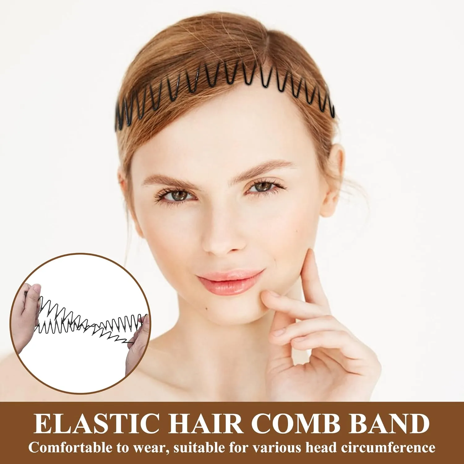 Soft 'N Style Flexible Headbands Stretch Headband Headbands Women (3pc-Black)