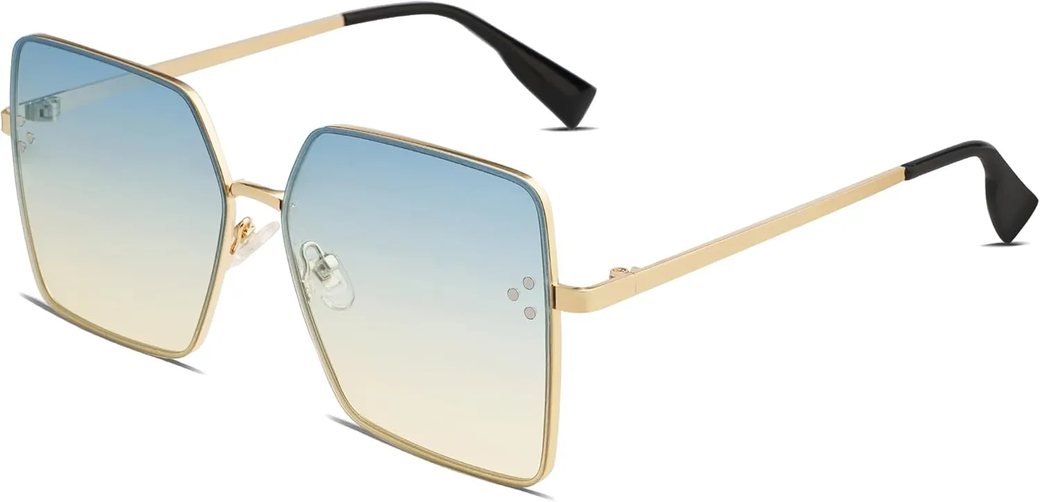 SOJOS Trendy Square Sunglasses Womens Big Oversized Designer Style UV Protection Sunnies Shades SJ1170