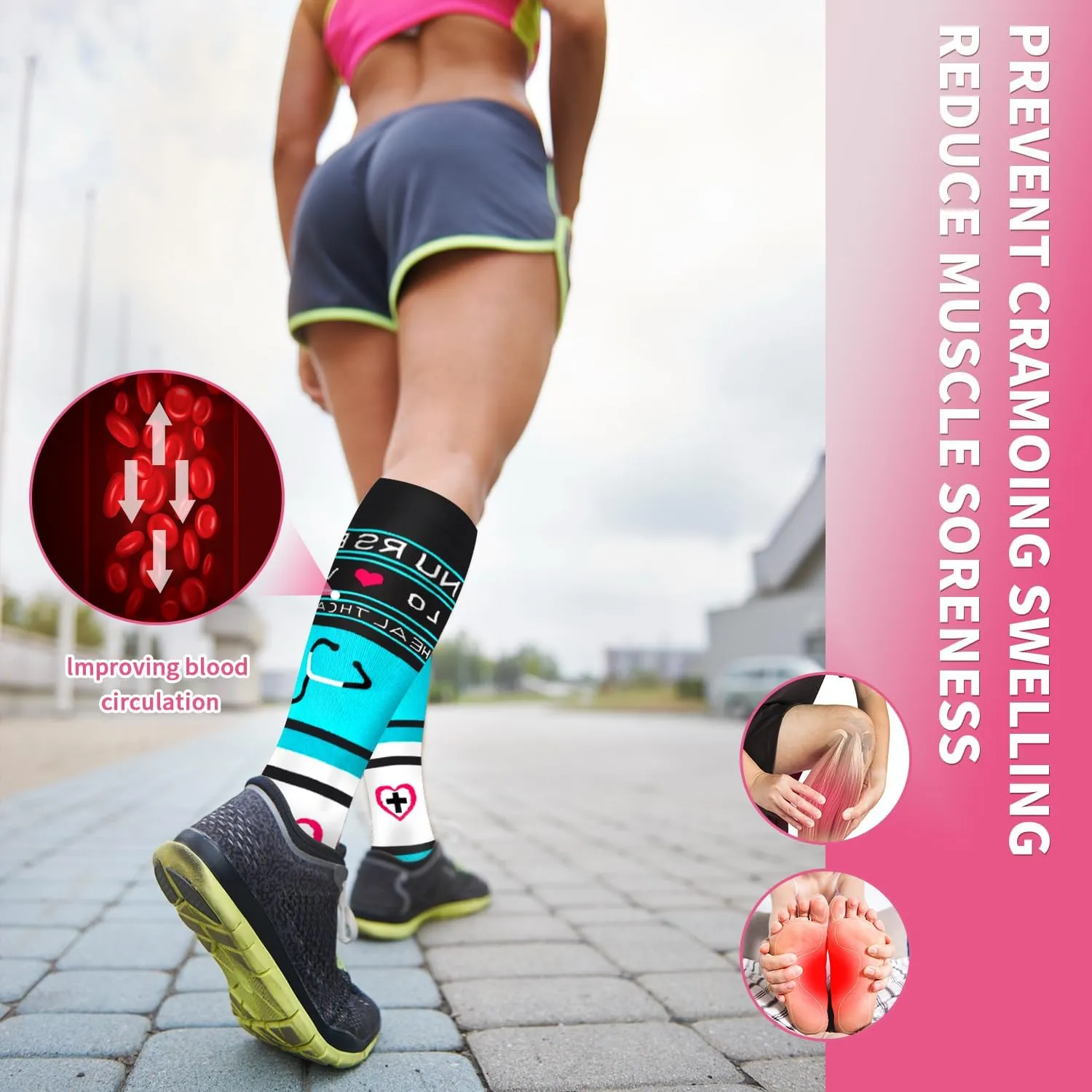 Sooverki Compression Socks for Women Men Circulation 6 Pairs-Best Compression Stockings For Running,Athletic,Nursing