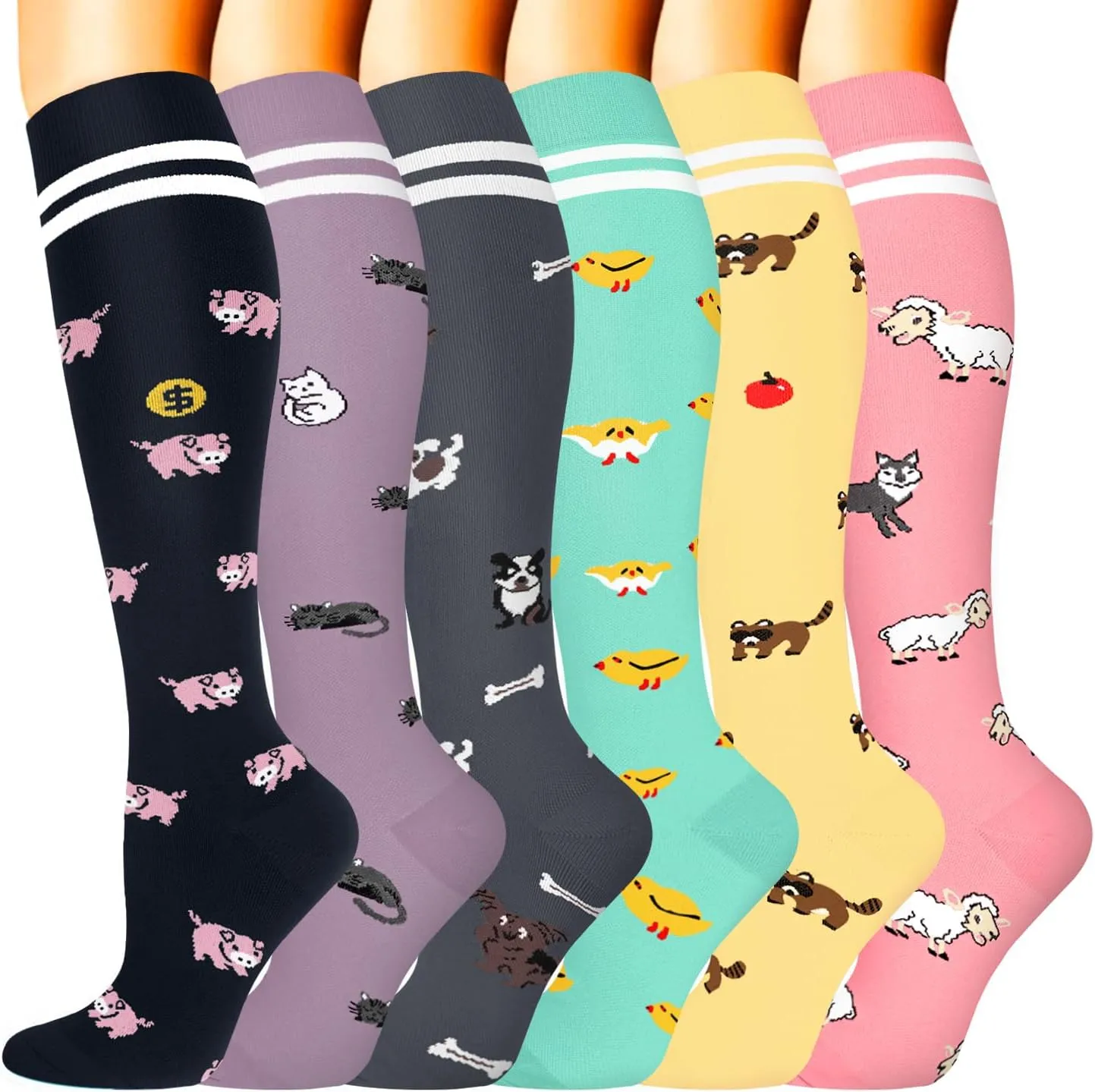 Sooverki Compression Socks for Women Men Circulation 6 Pairs-Best Compression Stockings For Running,Athletic,Nursing