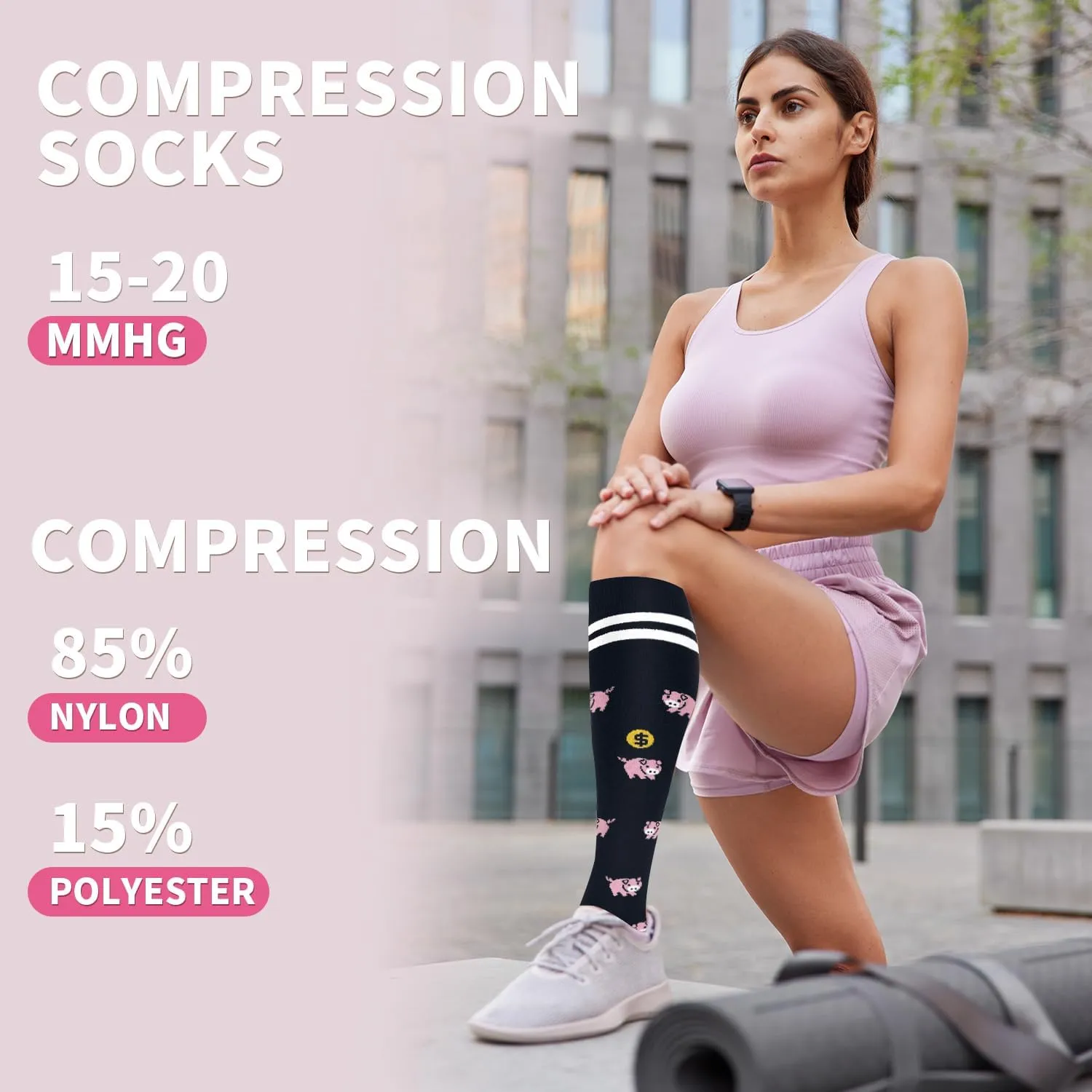 Sooverki Compression Socks for Women Men Circulation 6 Pairs-Best Compression Stockings For Running,Athletic,Nursing