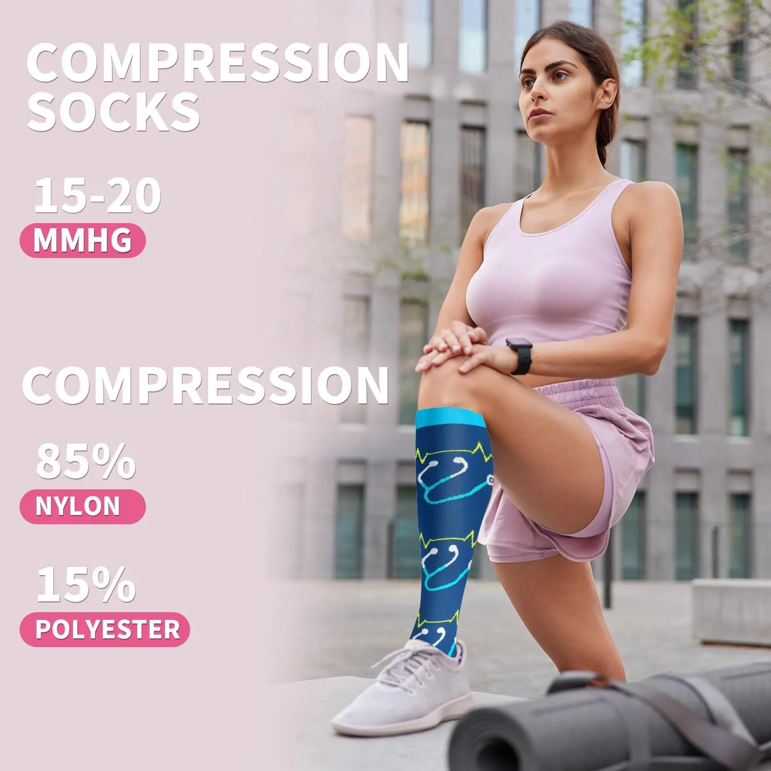Sooverki Compression Socks for Women Men Circulation 6 Pairs-Best Compression Stockings For Running,Athletic,Nursing