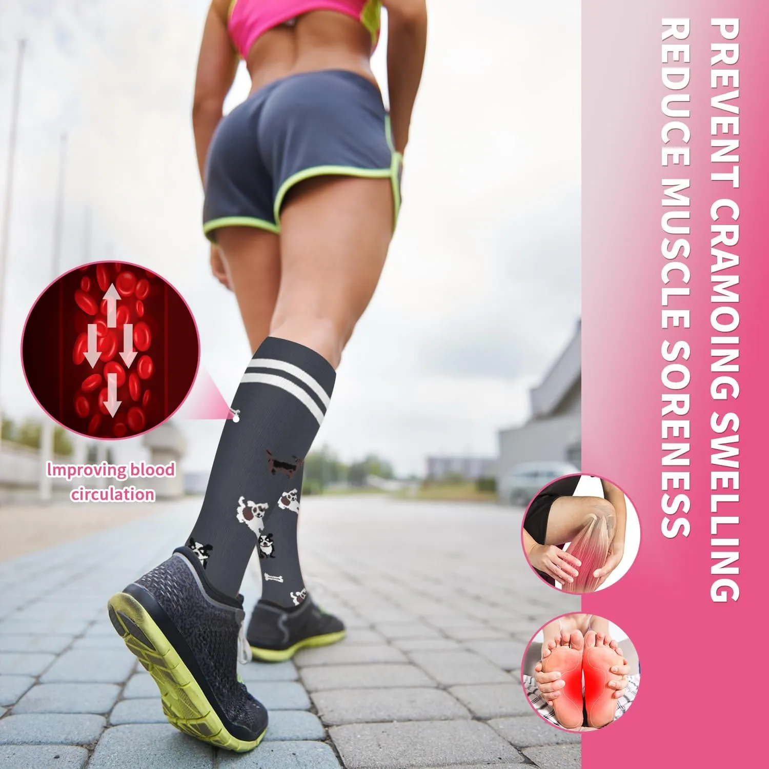 Sooverki Compression Socks for Women Men Circulation 6 Pairs-Best Compression Stockings For Running,Athletic,Nursing