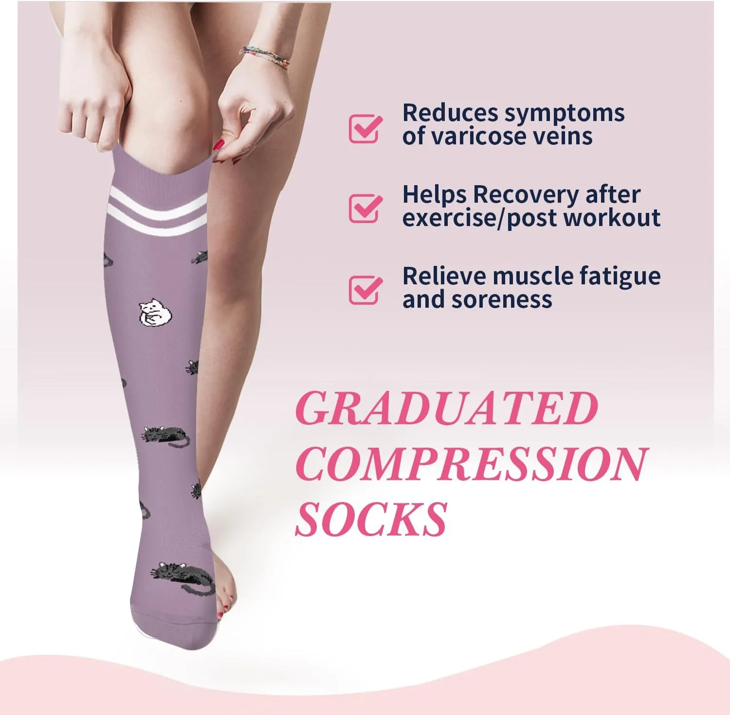 Sooverki Compression Socks for Women Men Circulation 6 Pairs-Best Compression Stockings For Running,Athletic,Nursing