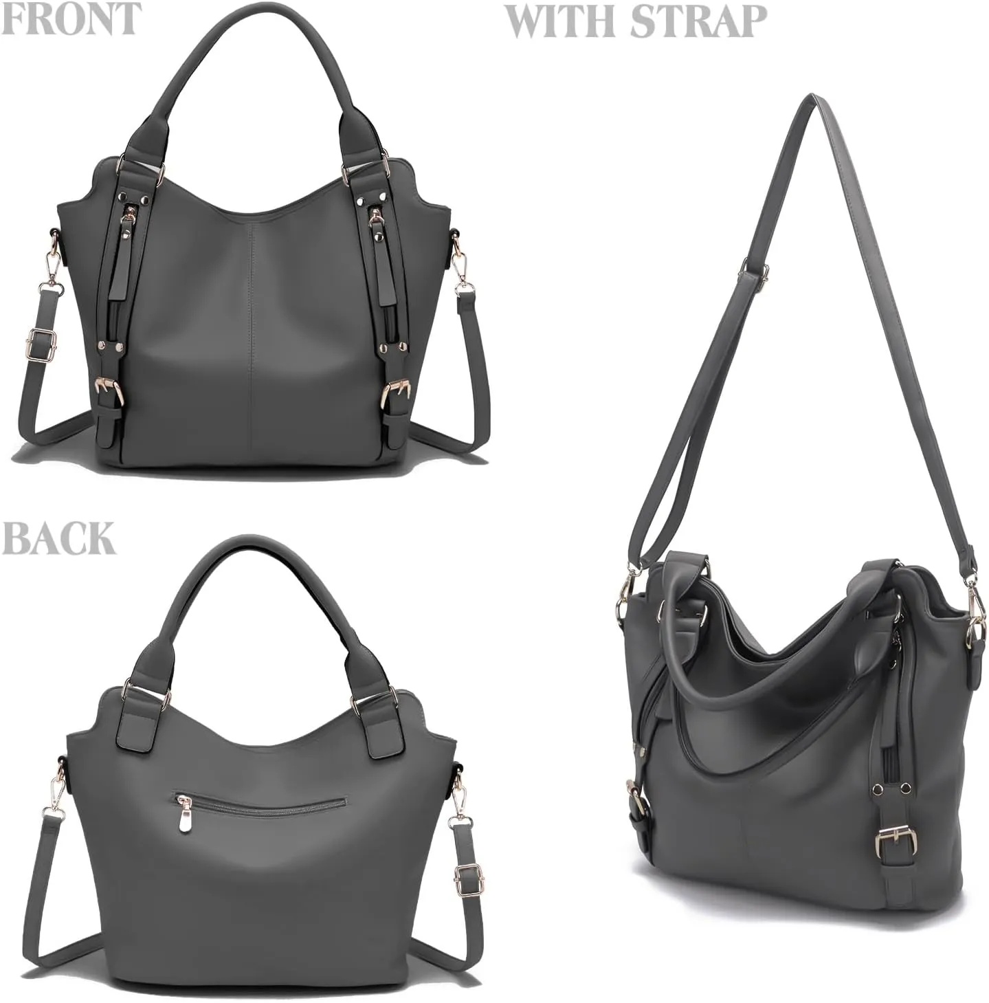Soperwillton Purses for Women Large Shoulder Handbag Tote PU Leather Hobo Crossbody Bag Ladies Wallet Set 4pcs