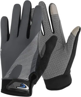 Summer Cooling Cycling Gloves Full Finger Touch Screen for Women Men Breathable Non-slip Motorcycle Mountain Bike Riding Gloves Road Bicycle BMX Lifting Fitness Climbing Workout Exercise Golf Gloves
