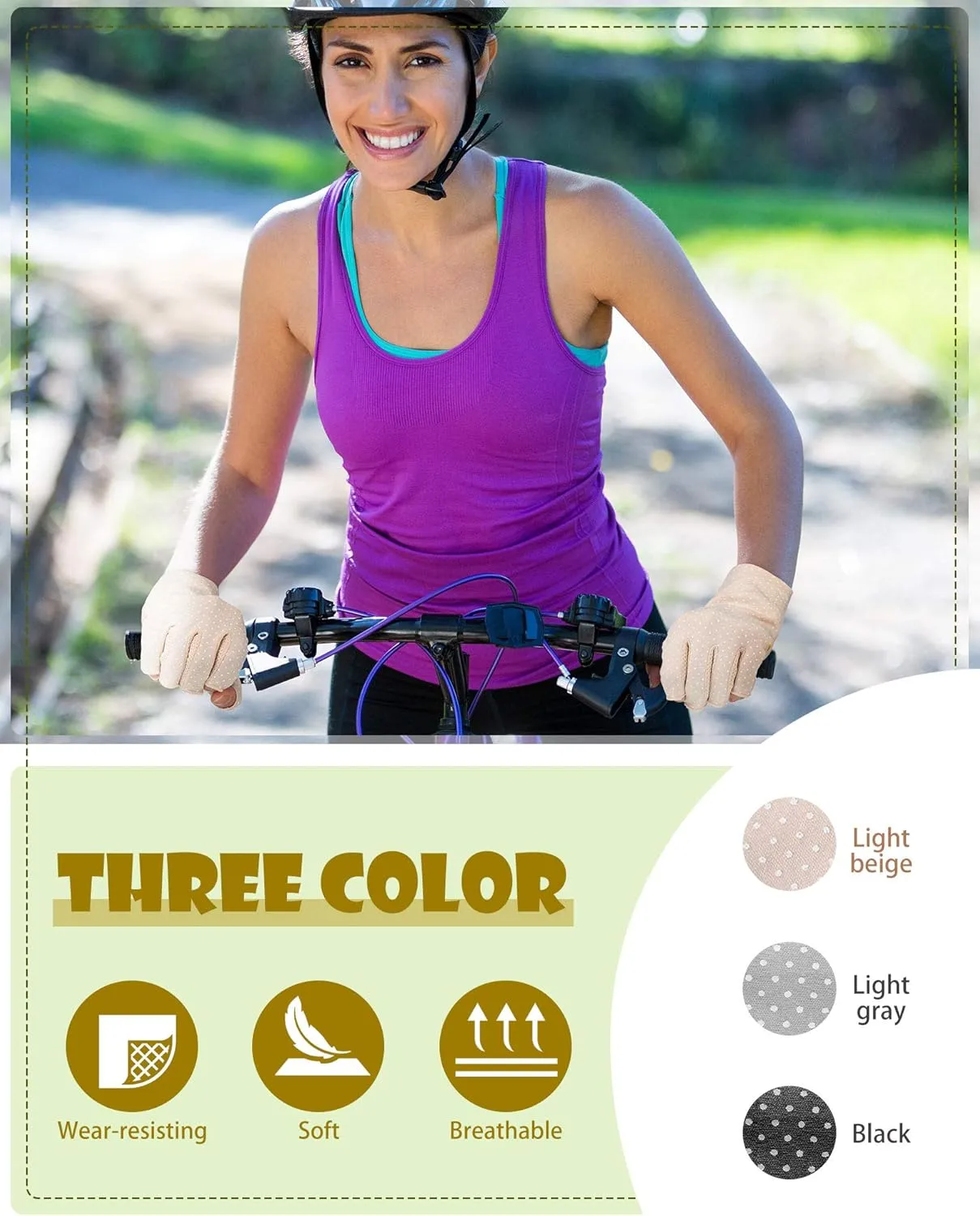 Sunblock Fingerless Gloves Non-slip UV Protection Driving Gloves Summer Outdoor Mittens for Women Girls
