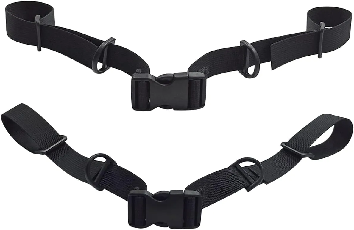 Tenalleys 2 Pieces Backpack Chest Strap Adjustable Chest Harness Backpack Accessory Strap fit Hiking and Jogging Camping (Black)