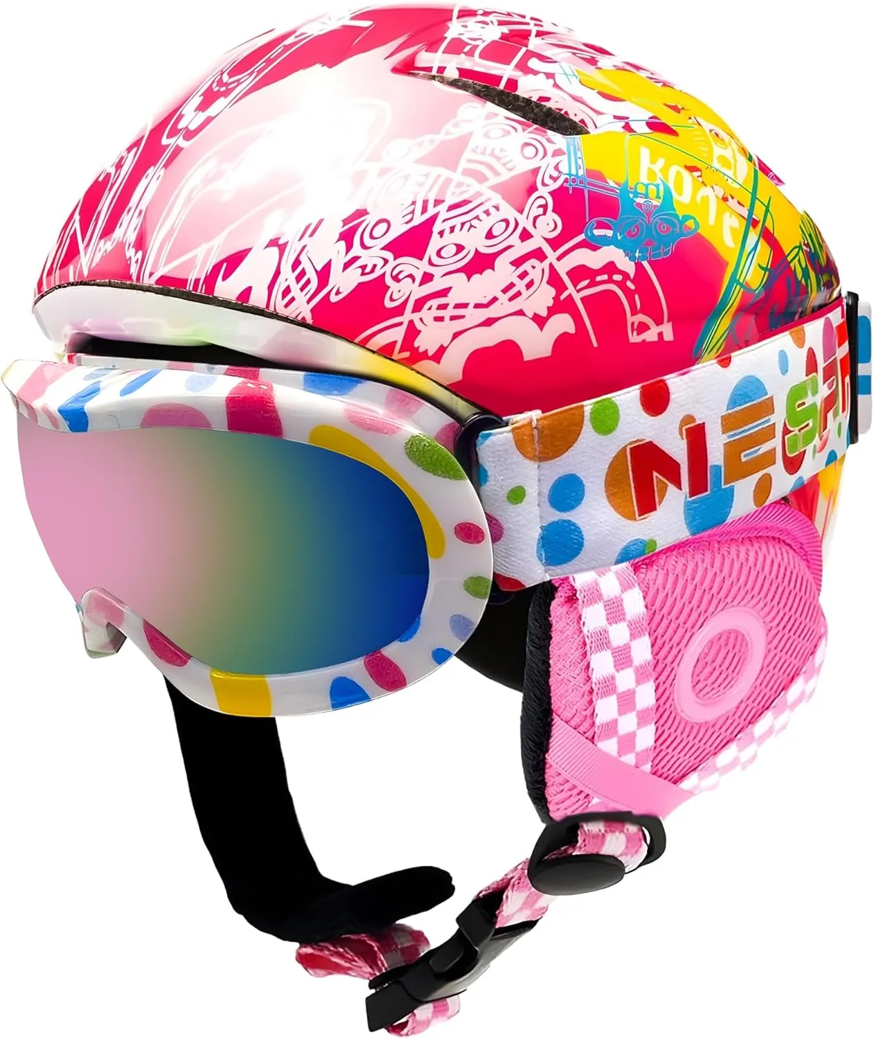 Toddler & Kids Ski Helmet Combo Pack with Googles - Lightweight, Small Size, Ages 2-6, ASTM Certified
