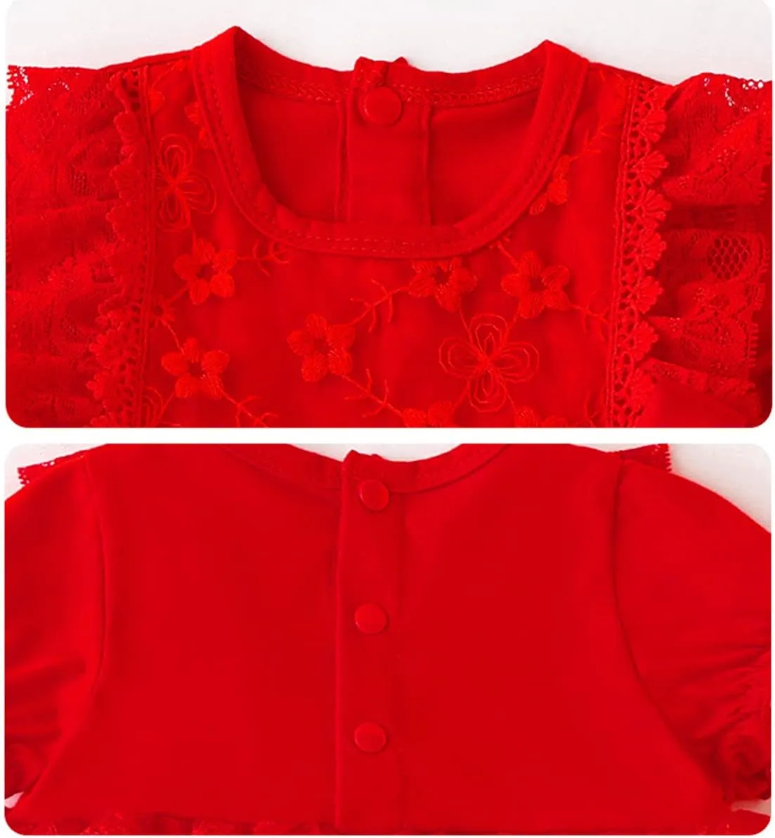 Toddler Baby Girl Long Sleeve Fall Dress Flower Lace Wedding First Birthday Baptism Christening Dresses with Hat Outfit