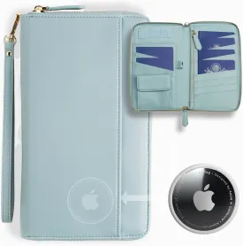 Travel Document Organizer - RFID Passport Wallet Case Family Holder Id Wristlet