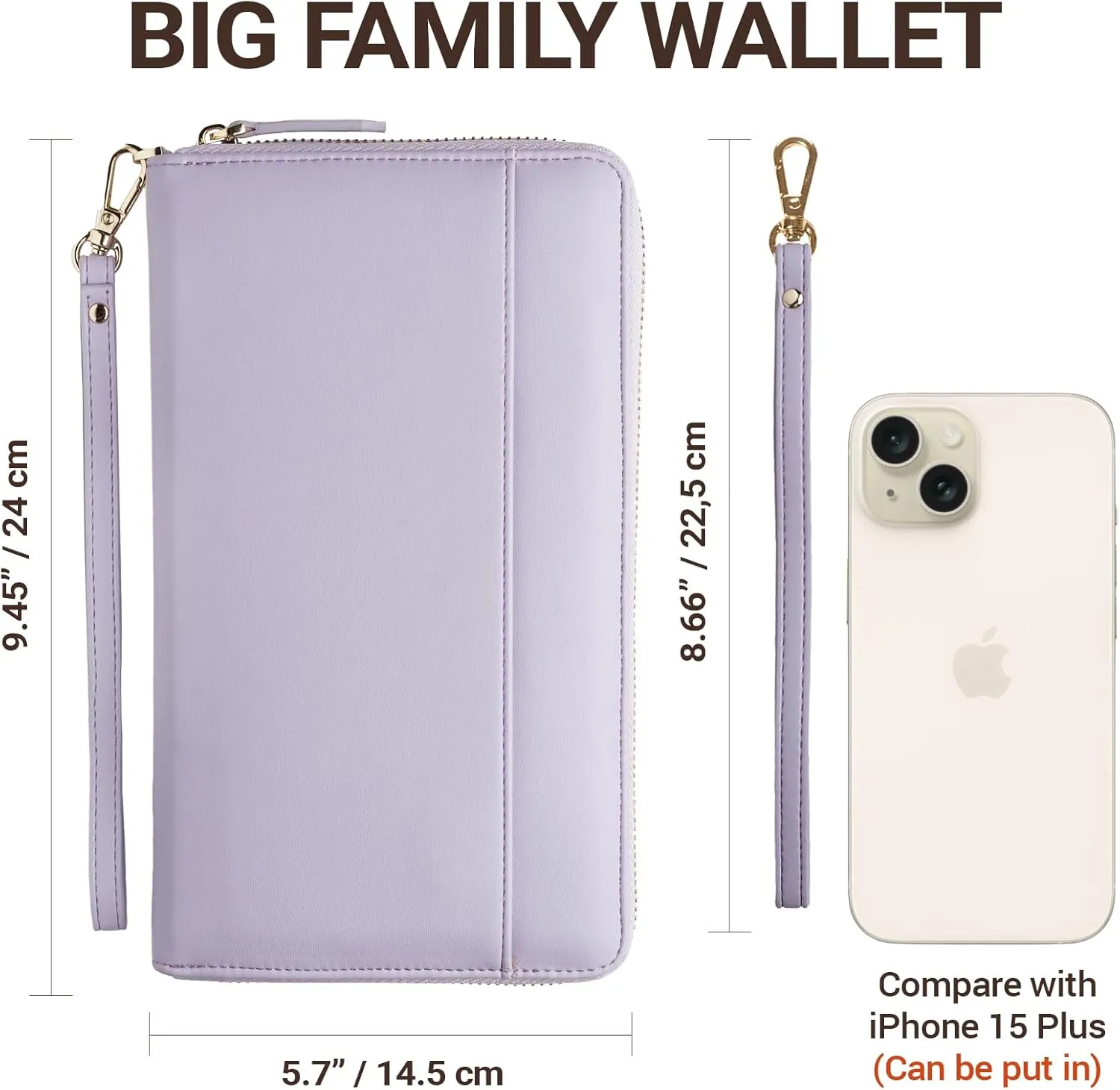 Travel Document Organizer - RFID Passport Wallet Case Family Holder Id Wristlet