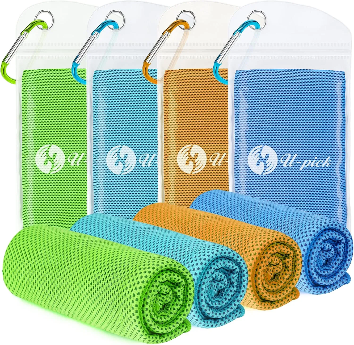 U-pick Cooling Towels (40"x12"), Cooling Towel for Neck and Face, Soft Breathable Chill Ice Towel, Stay Cool Sweat Rags for Gym, Yoga, Workout, Exercise, Sport, Beach, Camping, Cruise