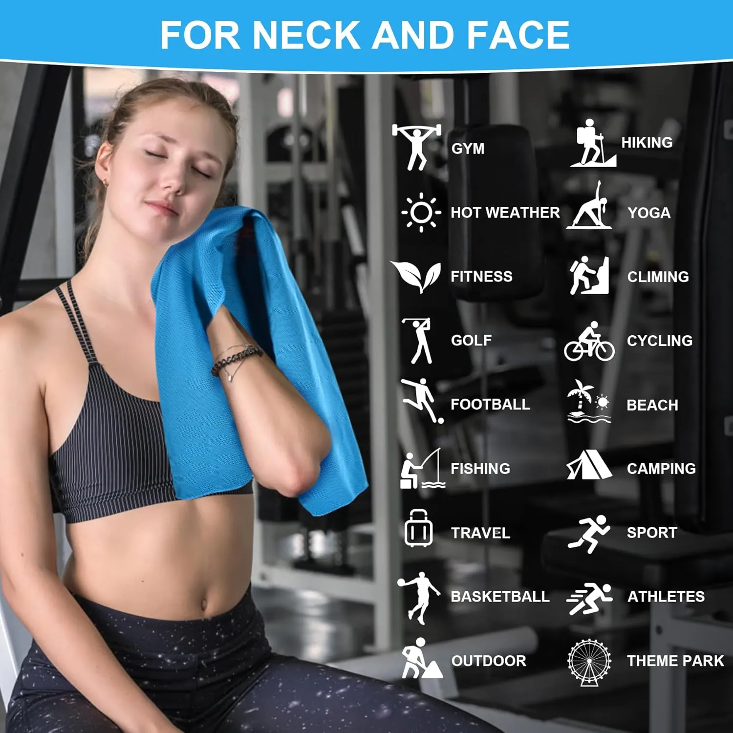 U-pick Cooling Towels (40"x12"), Cooling Towel for Neck and Face, Soft Breathable Chill Ice Towel, Stay Cool Sweat Rags for Gym, Yoga, Workout, Exercise, Sport, Beach, Camping, Cruise