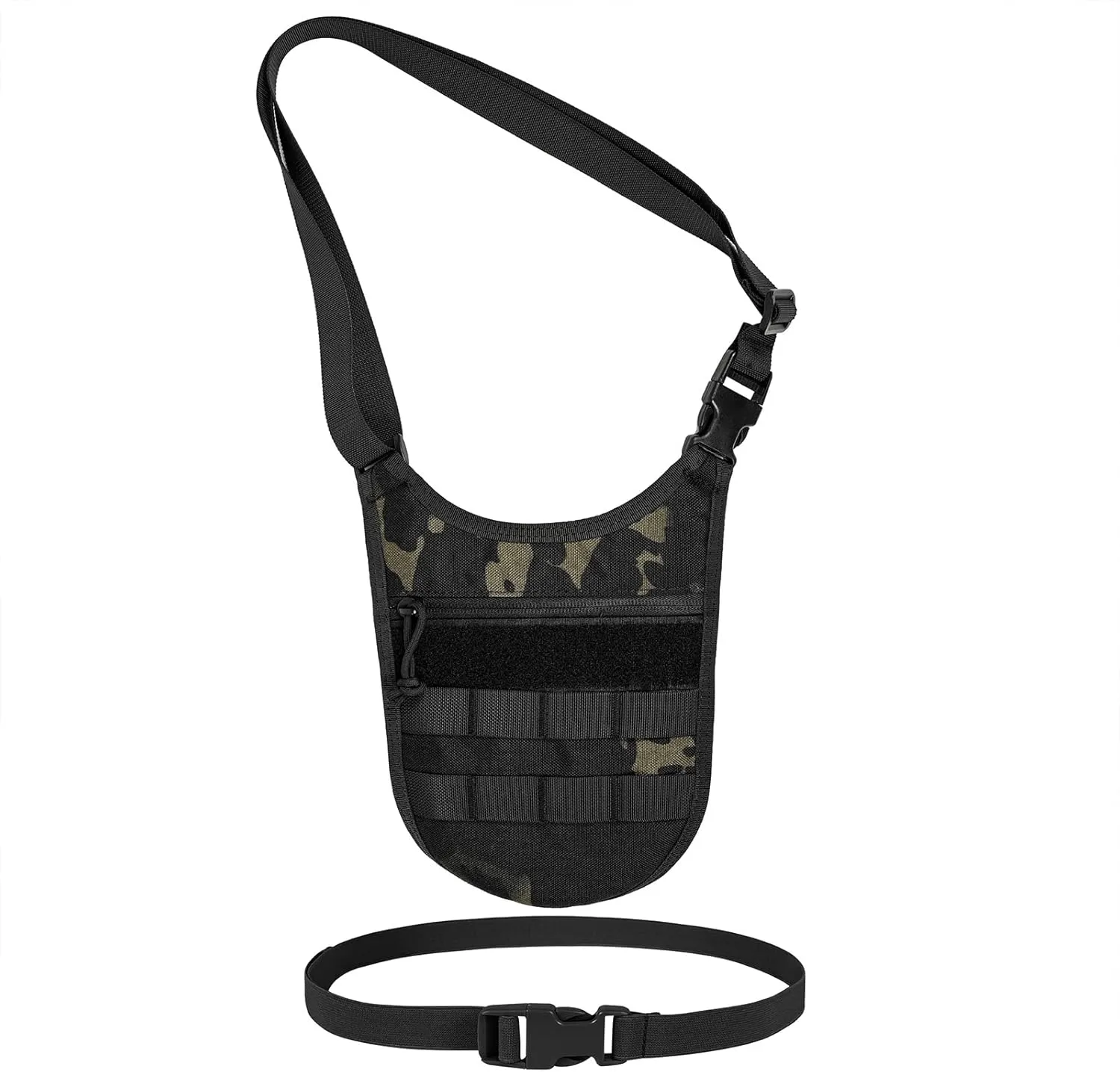 Underarm sling bag for men,Slim anti theft Conceal Carry crossbody tactical Chest Molle bag with Elastic Waistband