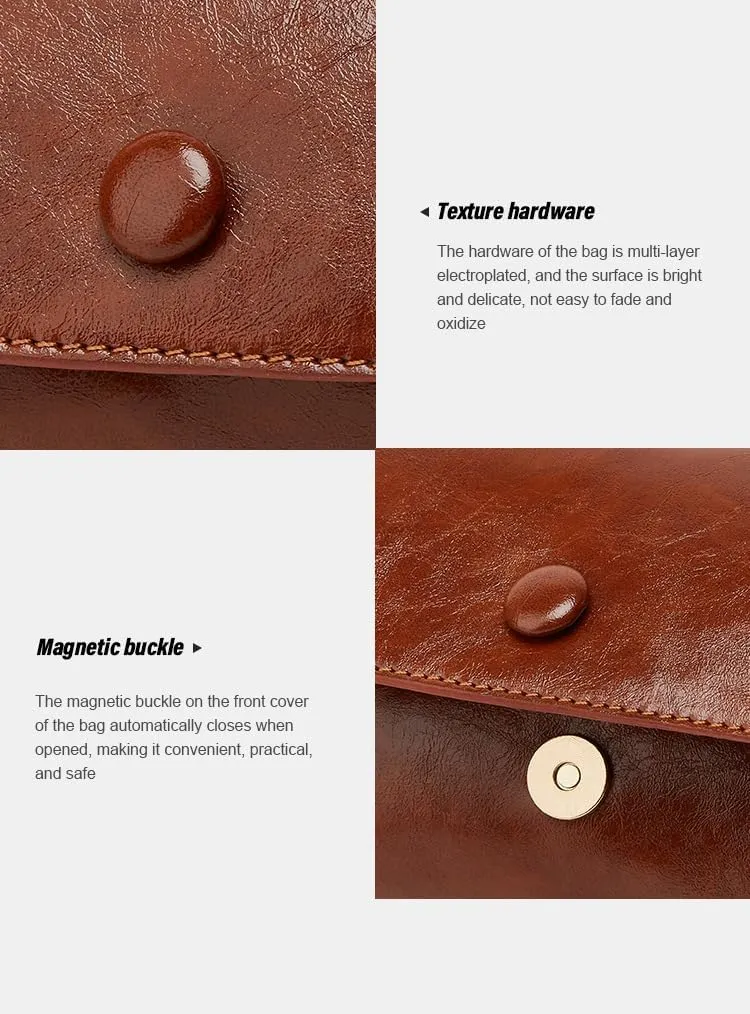 Vegan Leather Crossbody Bag for Women, Small Shoulder Purse with Wide Strap