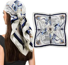 vimate 35" Square Silk Like Head Scarf - Women's Fashion Silk Feeling Scarf for Hair Wrapping and Sleeping at Night.