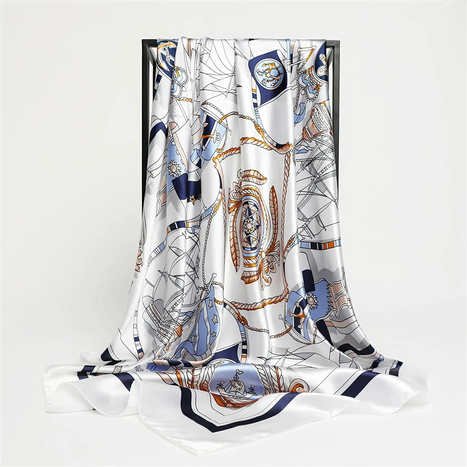 vimate 35" Square Silk Like Head Scarf - Women's Fashion Silk Feeling Scarf for Hair Wrapping and Sleeping at Night.