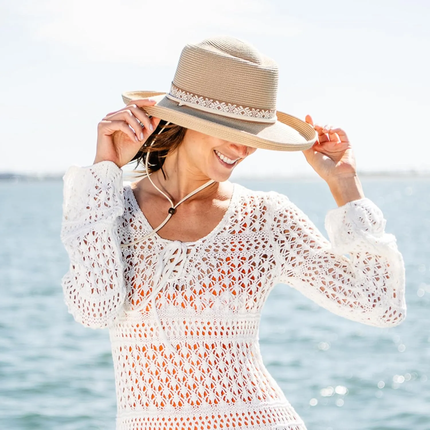 Wallaroo Hat Company Womens Stevie Sun Hat  UPF 50  UV Protection, Wide Brim, Medium Size, Packable & Adjustable Sun Hat
