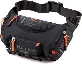Waterproof Fanny Pack Crossbody Outdoor Waist Bag Pouch With Adjustable Strap Travel Hip Bag For Men Mountaineering,Hiking,Traveling, Camping, Cycling,Running (black)