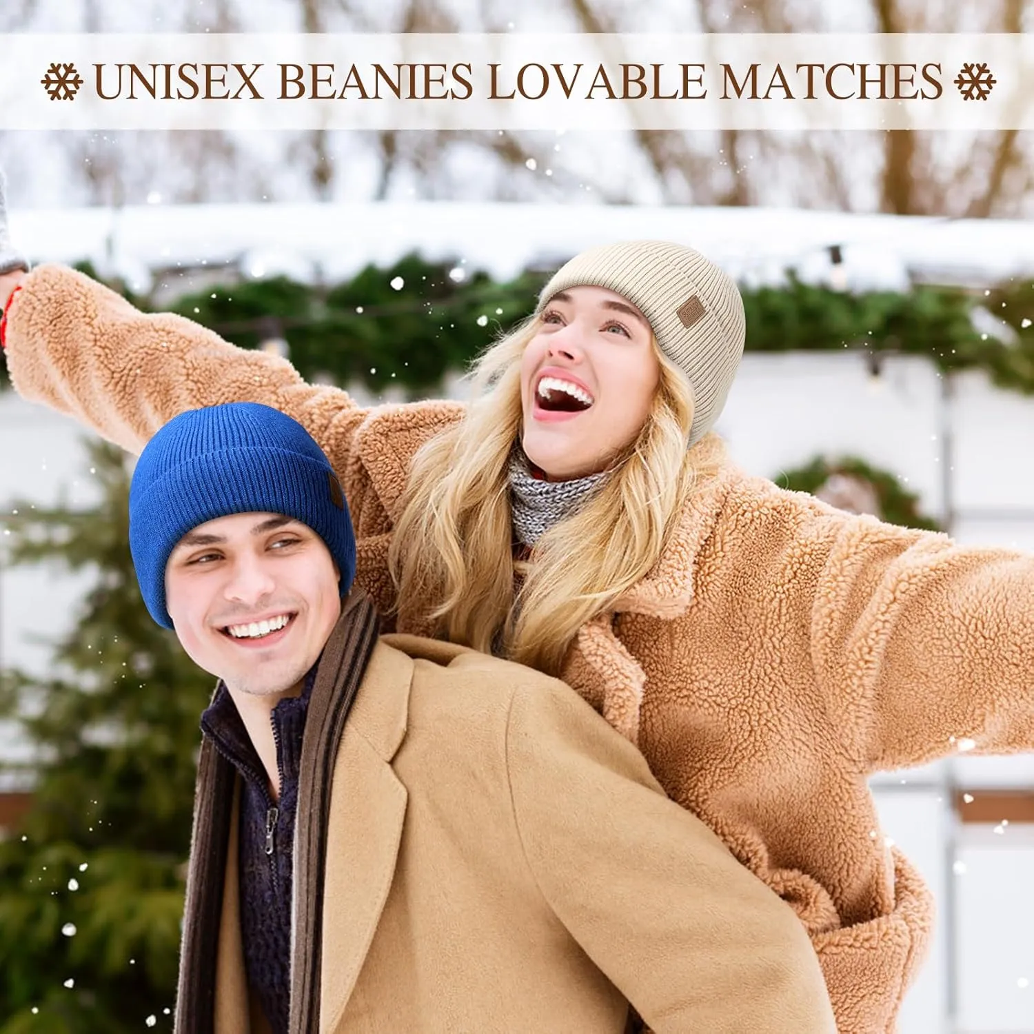 Winter Beanie Hat for Men Women Fleece Lined Knit Beanie Soft Cuffed Thick Warm Beanie Hats Unisex