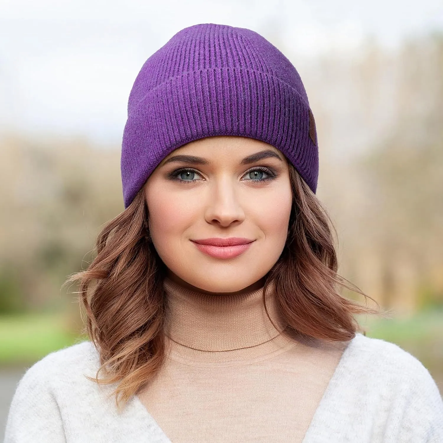Winter Beanie Hat for Men Women Fleece Lined Knit Beanie Soft Cuffed Thick Warm Beanie Hats Unisex