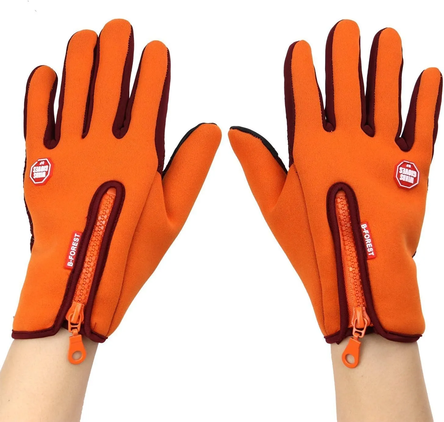 Winter Gloves Touch Screen Warm Gloves Cold Weather Windproof Cycling Driving Riding Bike Telefingers Thermal Gloves Non-Slip Silicone Gel Adjustable Full Finger Mittens