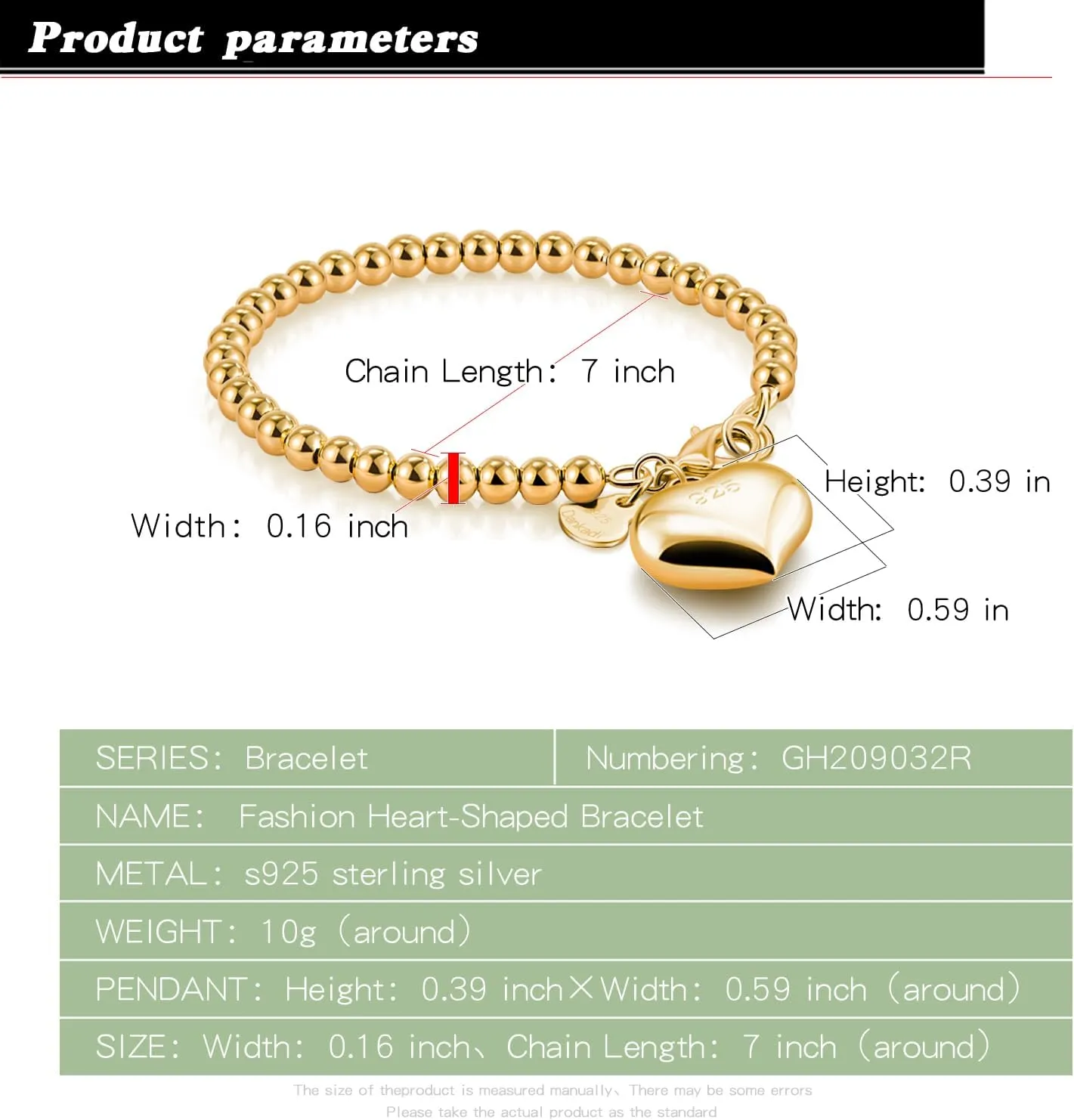 Women 925 Sterling Silver Round Bead Bracelet Minimalist 4-6MM 13-21CM Bell and Heart Pendant Prayer Beads Link Chain Bracelet Men Charm Jewelry Gift