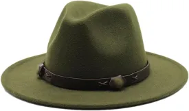 Women Fedoras Woolen Hat Classic Jazz Hat Flat Brim Hat Couple Hat Outdoor Travel 10 59-61cm