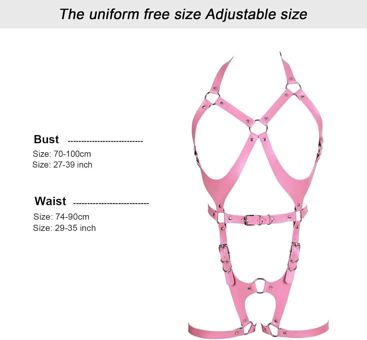 Women Punk Leather Body Harness Lingerie Leg Straps Chest Caged Belt Set Goth Punk Clothing
