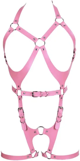 Women Punk Leather Body Harness Lingerie Leg Straps Chest Caged Belt Set Goth Punk Clothing