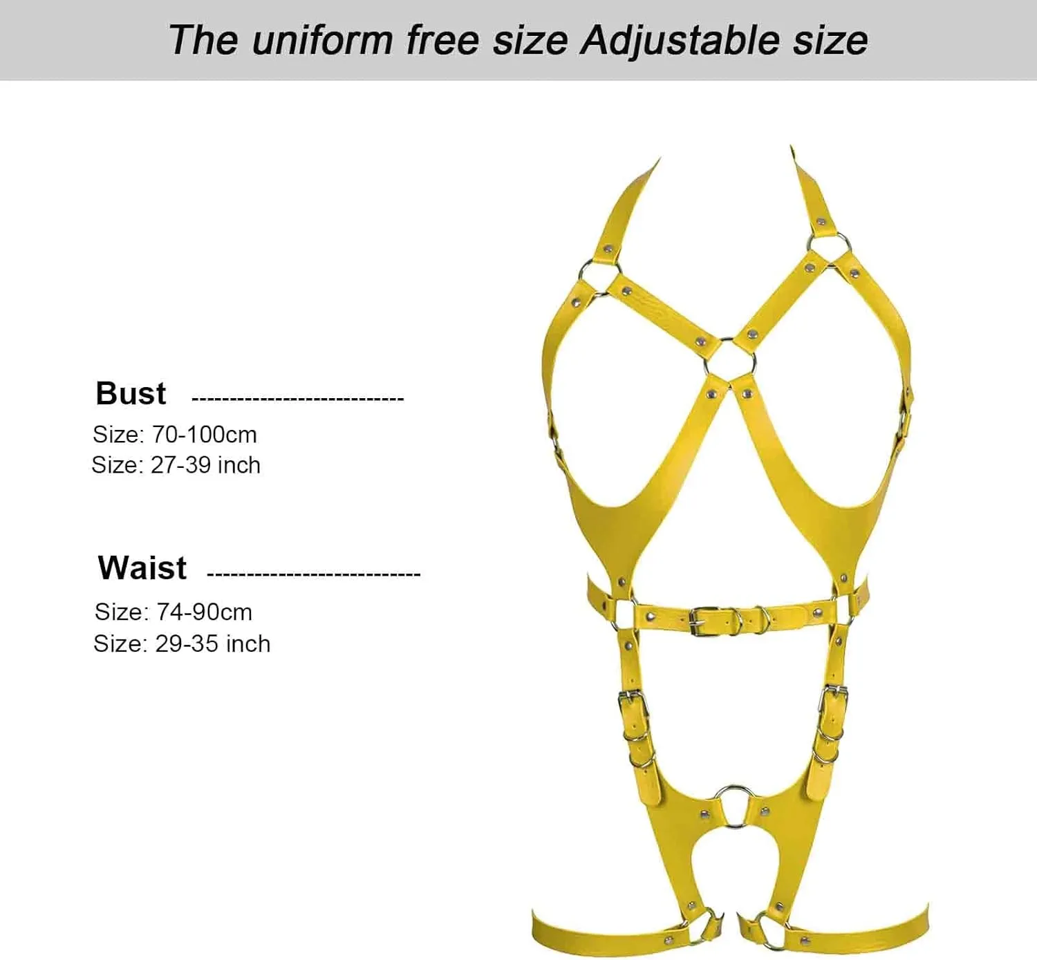 Women Punk Leather Body Harness Lingerie Leg Straps Chest Caged Belt Set Goth Punk Clothing