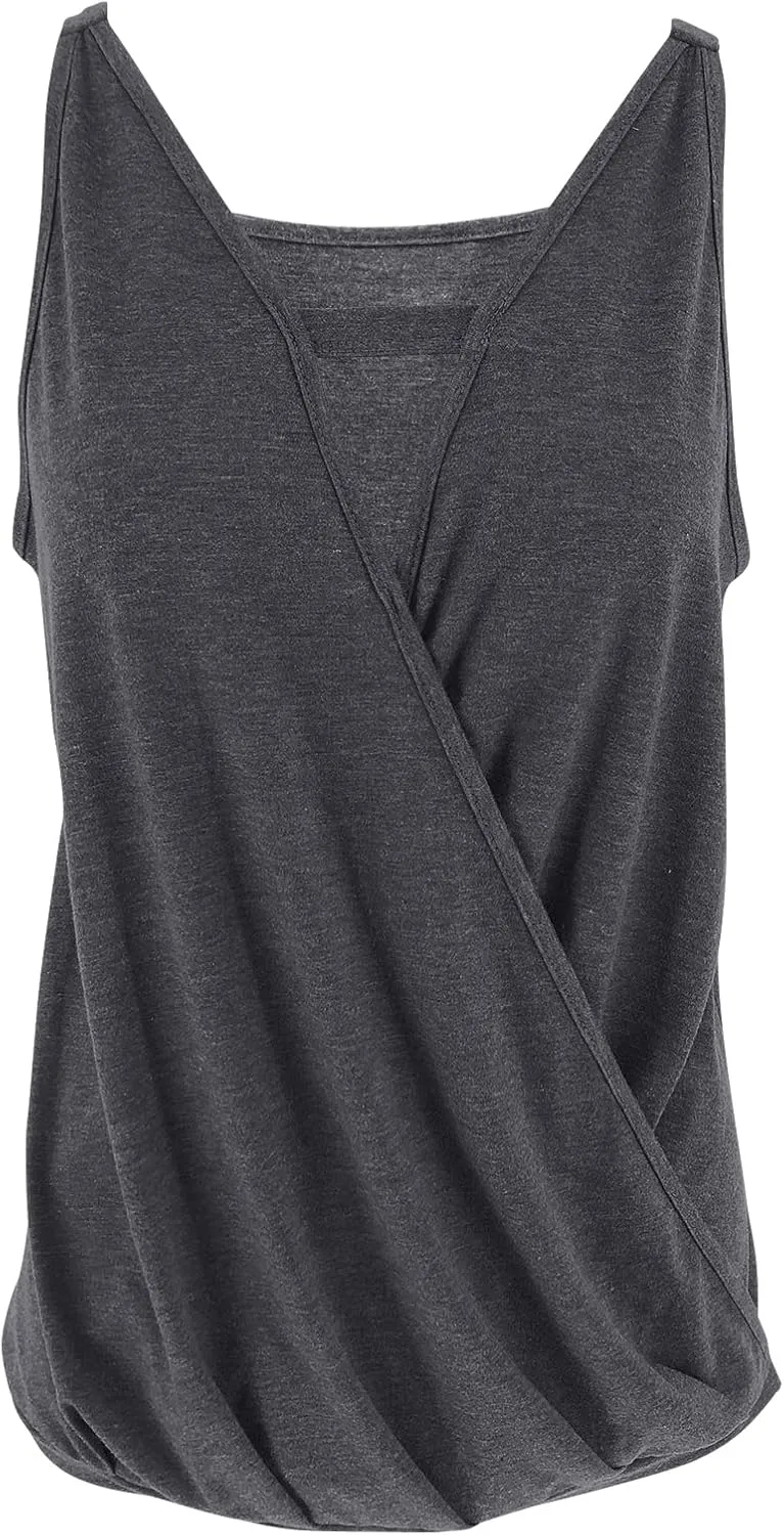 Women's Choker V-Neck Wrap Tank Tops