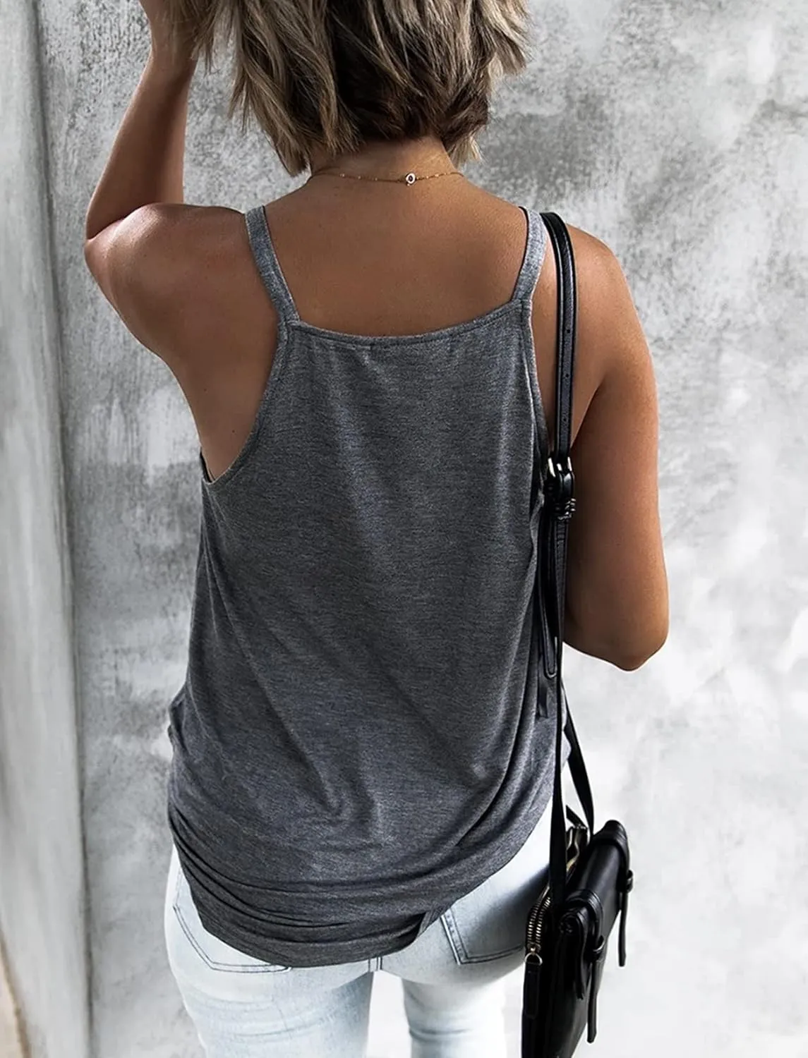 Women's Choker V-Neck Wrap Tank Tops