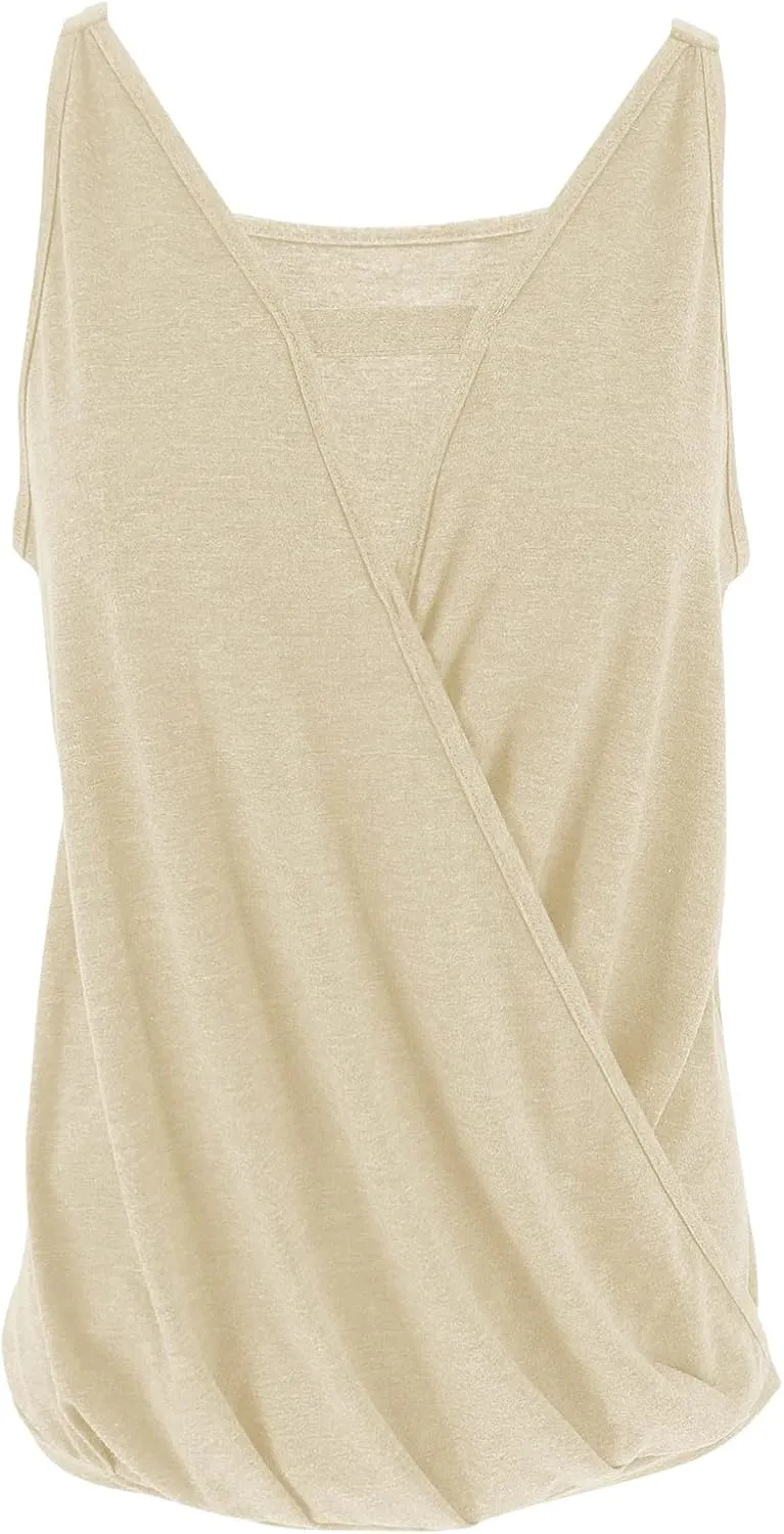 Women's Choker V-Neck Wrap Tank Tops