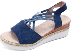 Women's Summer Wedge Sandals Open Toe Comfortable Ankle Strap Dressy Espadrille Platform Heels Casual Orthopedic