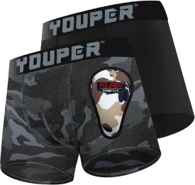 Youper 2 Pack Youth Brief with Soft Protective Athletic Cup, Youth Compression Underwear for Baseball & Football