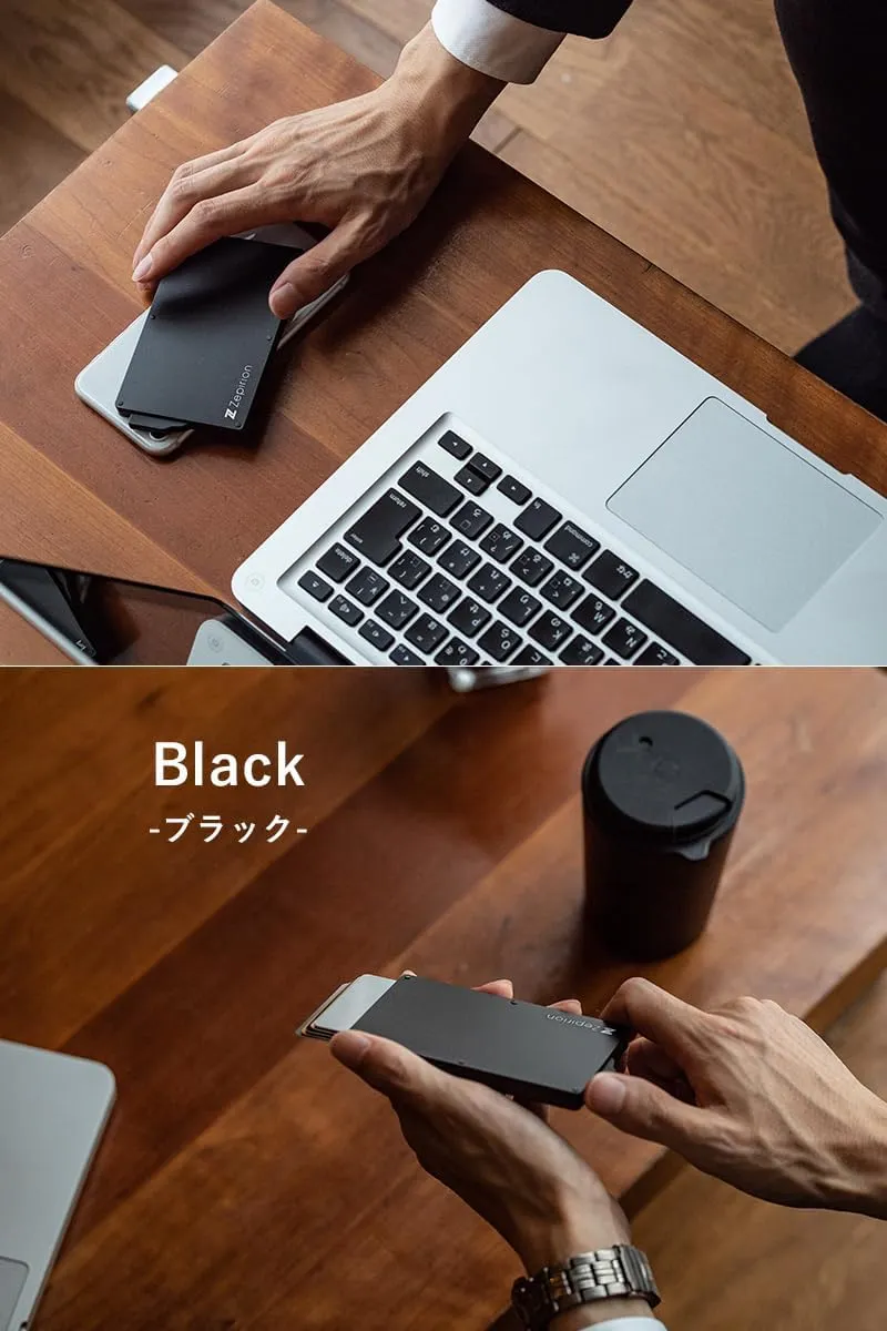 zepirion Pop Up Wallet, Slim Minimalist Credit Card Holder For Men RFID Blocking Mini Metal Case (Black)