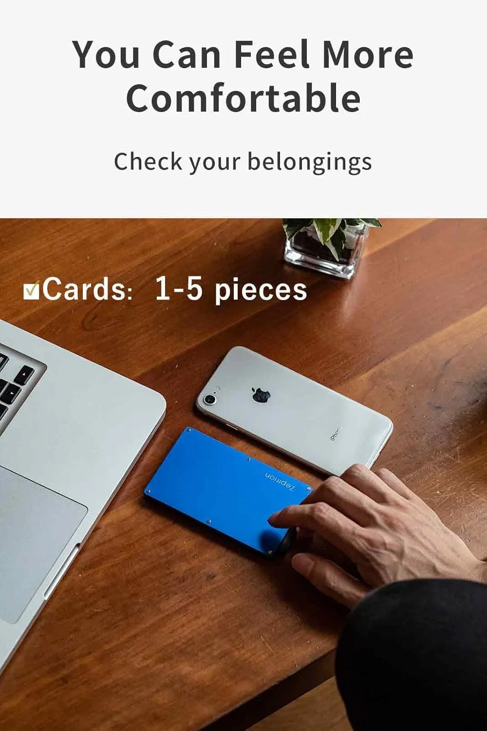 zepirion Pop Up Wallet, Slim Minimalist Credit Card Holder For Men RFID Blocking Mini Metal Case (Black)